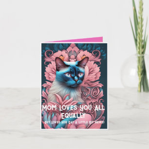 Cartão Foto Personalizada de Gato Engraçado Dia das Mães