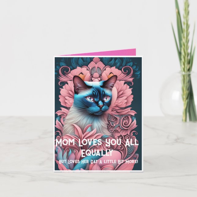 Cartão Foto Personalizada de Gato Engraçado para o Dia da (Frente)