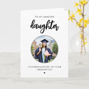 Cartão Foto personalizada de graduação de filha moderna