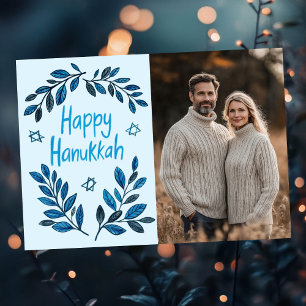 Cartão Foto PERSONALIZADA de Hanukkah Botânica