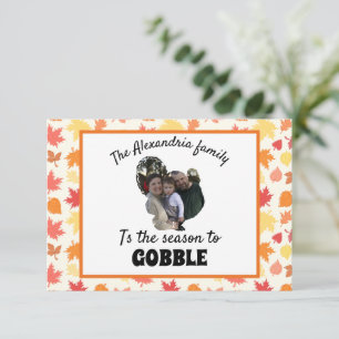 Cartão Foto personalizada de peru de ação de graças para 
