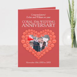 Cartão Foto personalizada do 35º aniversário do casamento