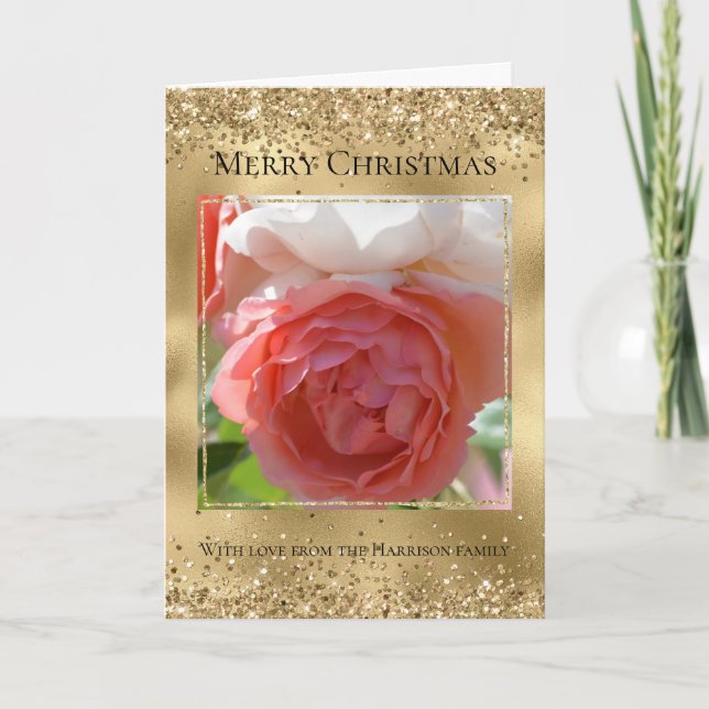 Cartão Foto Personalizada do Glitter Sparkle Glitter Glit (Frente)