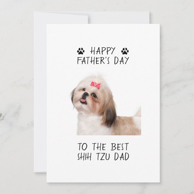 Cartão Foto personalizada do Pai Shih Tzu Happy (Frente)