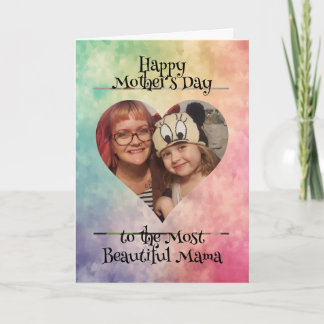 Cartão Foto personalizada e mensagem para a mãe