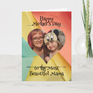 Cartão Foto personalizada e mensagem para a mãe