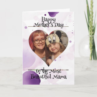 Cartão Foto personalizada e mensagem para a mãe