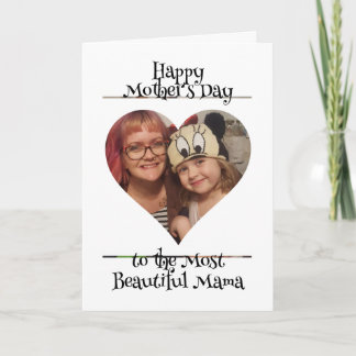 Cartão Foto personalizada e mensagem para a mãe