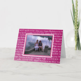 Cartão Foto personalizada Feliz Aniversário para minha m