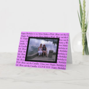 Cartão Foto personalizada Feliz Aniversário para minha mã