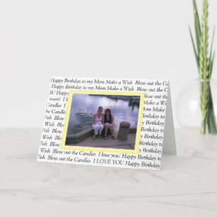 Cartão Foto personalizada Feliz Aniversário para minha mã