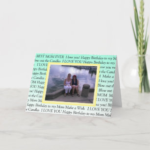 Cartão Foto personalizada Feliz Aniversário para minha mã