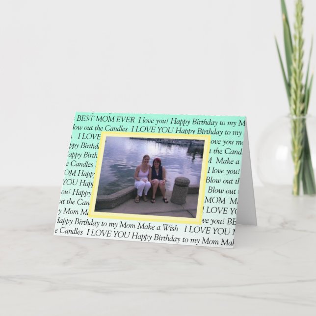 Cartão Foto personalizada Feliz Aniversário para minha mã (Frente)