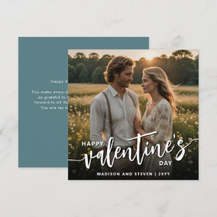 Cartão Foto Personalizada Feliz Dia dos Namorados Elegant
