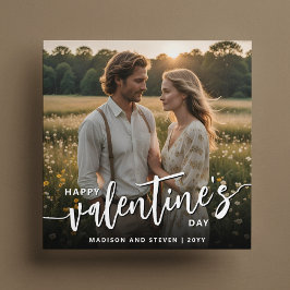 Cartão Foto Personalizada Feliz Dia dos Namorados Elegant