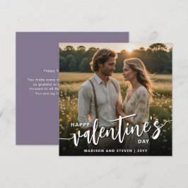 Cartão Foto Personalizada Feliz Dia dos Namorados Elegant