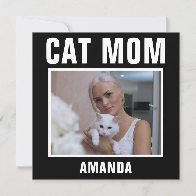 Cartão Foto Personalizada Gata Mãe Personalizada (Frente)