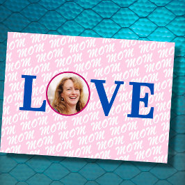 Cartão Foto personalizada Mamãe Mãe moderna elegante rosa