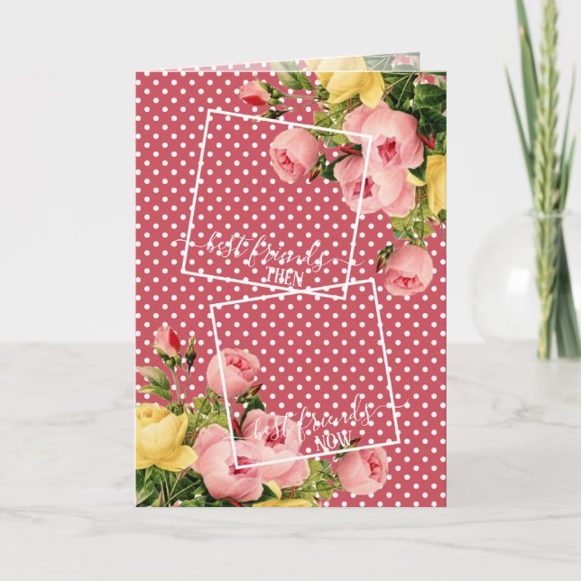 Cartão Foto personalizada - melhor amigo cota cor-de-rosa (Frente)