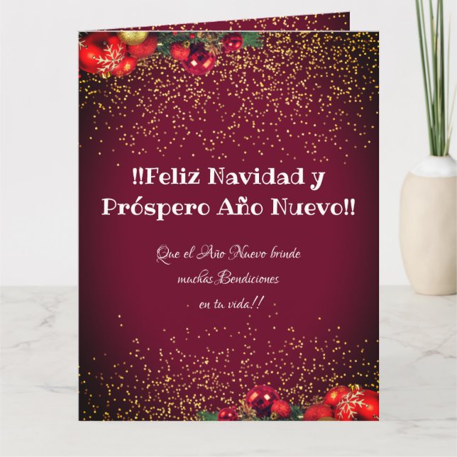 Cartão Foto personalizada moderna Feliz Navidad (Frente)