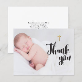 Cartão Foto personalizada para bebês Obrigado Baptismo