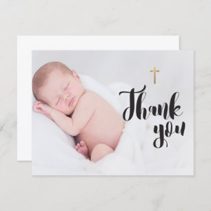 Cartão Foto personalizada para bebês Obrigado Baptismo