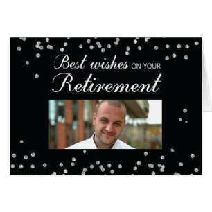 Cartão Foto personalizada, Parabéns de aposentadoria pret