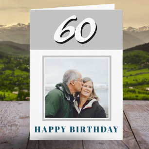Cartão Foto personalizada personalizada de 60º aniversári