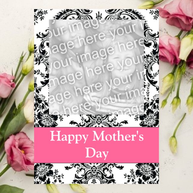 Cartão Foto personalizável em preto-e-branco (Criador carregado)