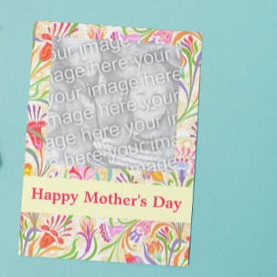 Cartão Foto personalizável Floral