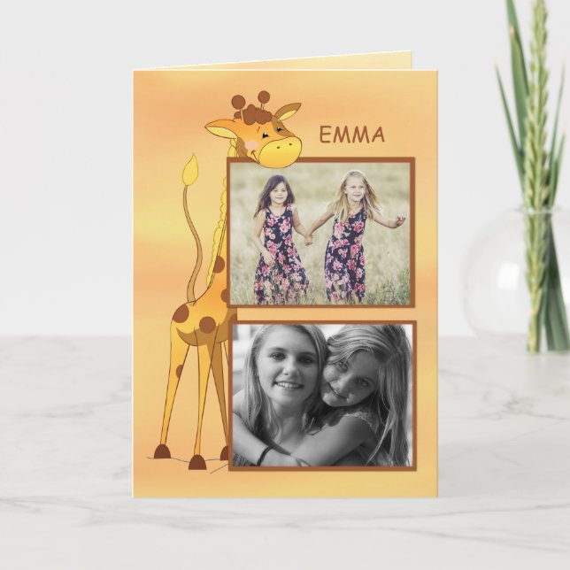 Cartão Foto Personalizável, Parabéns Irmãs De Nome Gi (Frente)