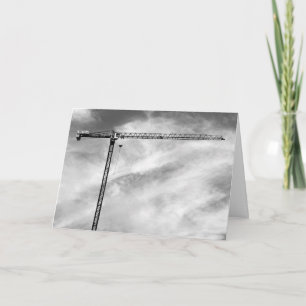 Cartão Foto preto e branco artística do guindaste de