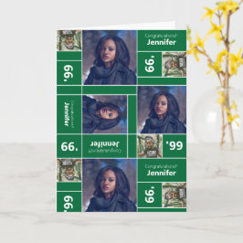 Cartão Foto Quadrada Ano de Formatura Verde