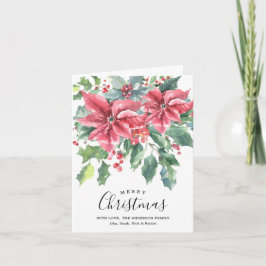 Cartão Foto Red Poinsettia (dentro) Feliz Natal