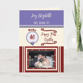 Cartão Foto roxa de 40 anos da esposa ruby