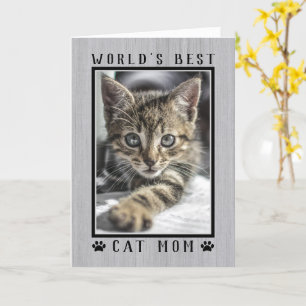 Cartão Foto Rústica do Dia das Mães - Melhor Mãe de Gato