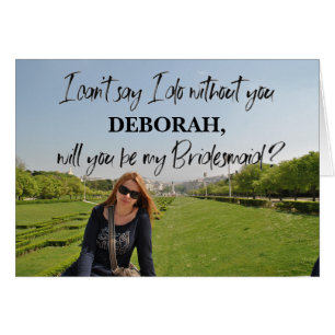 Cartão Foto será minha carta dobrada por Bridesmaid