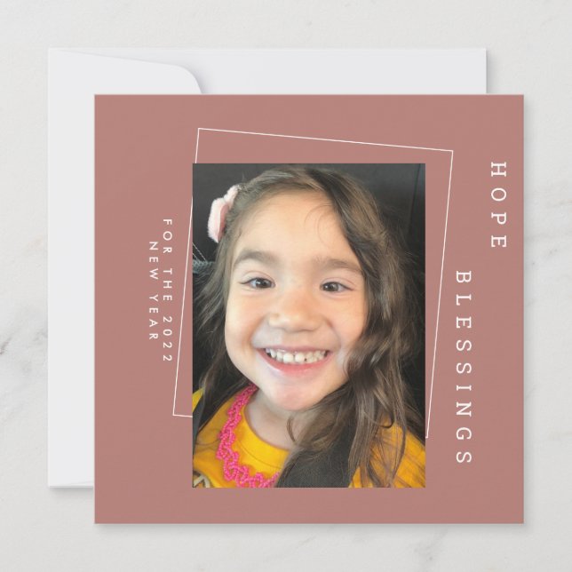 Cartão Foto Simples Ano Novo 2022 Tom Terroso (Frente)