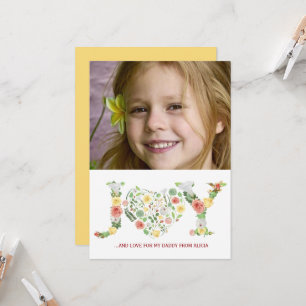 Cartão Foto simples do script de alegria do Dia de os pai