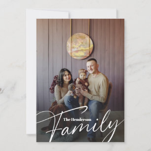 Cartão Foto Simples e Personalizada da Família