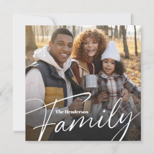 Cartão Foto Simples e Personalizada da Família