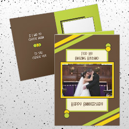 Cartão Foto verde marrom do maravilhoso aniversário