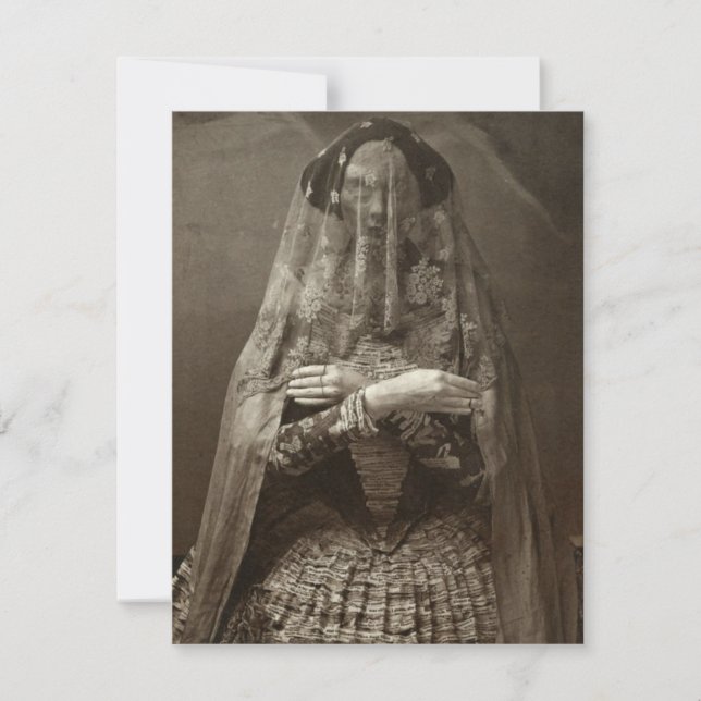 Cartão Foto vitoriana fantasma de Morto vestida (Frente)