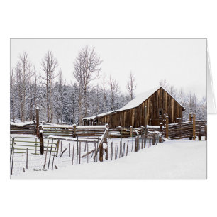 Cartão Fotografia da Cena de Neve Rural de vazio Dentro S