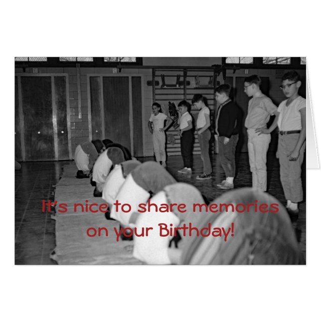 CARTÃO FOTOGRAFIA DA ESCOLA GYM CLASS DE GAROTOS DO FUNNY (Frente Horizontal)