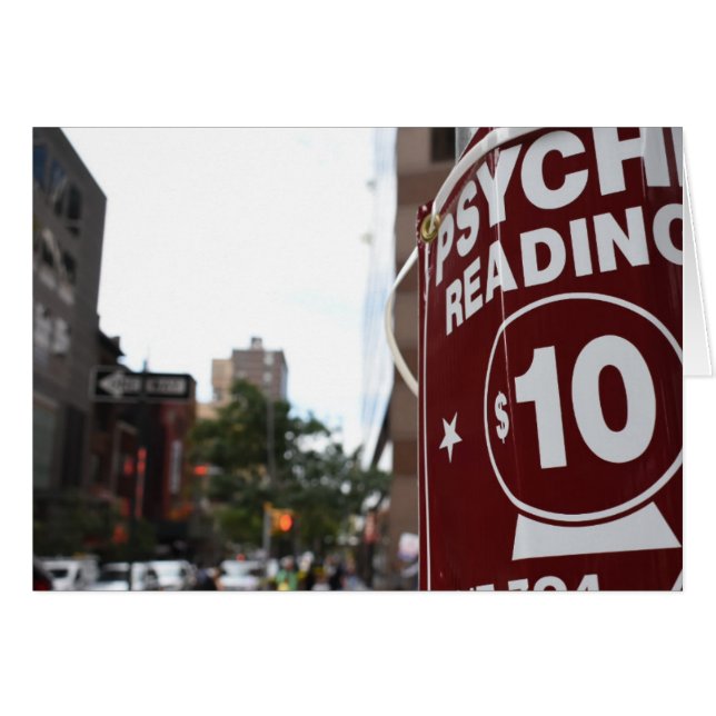 Cartão Fotografia da Rua Nova Iorque das Leituras Psíquic (Frente Horizontal)