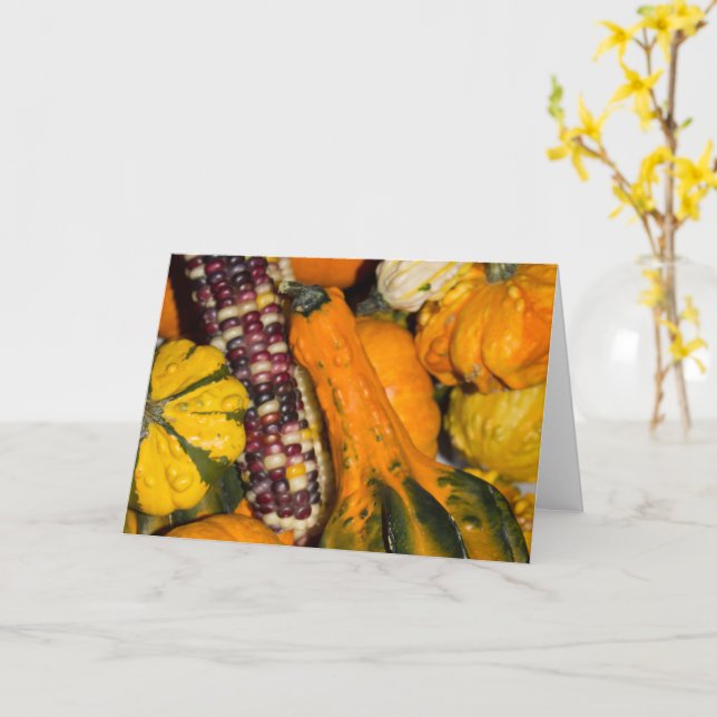 Cartão Fotografia de Alimentos - Sortido de Abóboras e Mi (Flor Amarela)