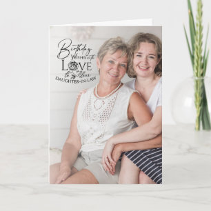 Cartão Fotografia de Aniversário com Caligrafia Minimalis