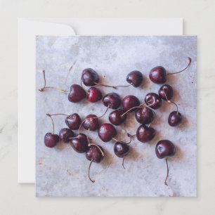 Cartão Fotografia de Cerejas Vermelhas Frescas