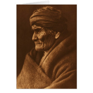Cartão Fotografia de Edward S Curtis Geronimo do vintage